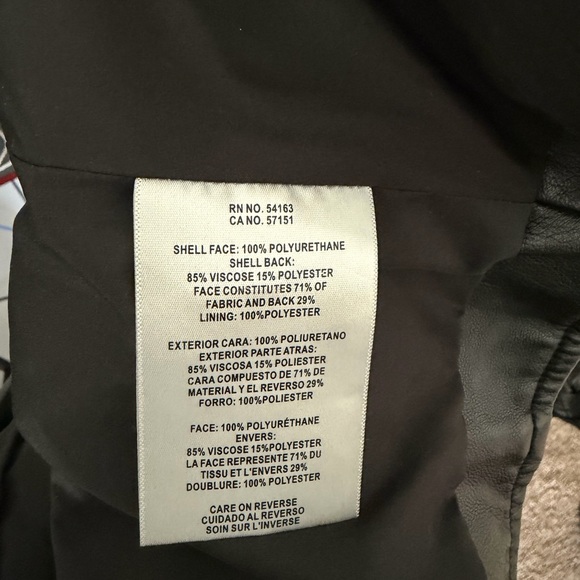 Levi's Women's Faux Black Leather Moto Jacket, Size Small - Picture 9 of 9